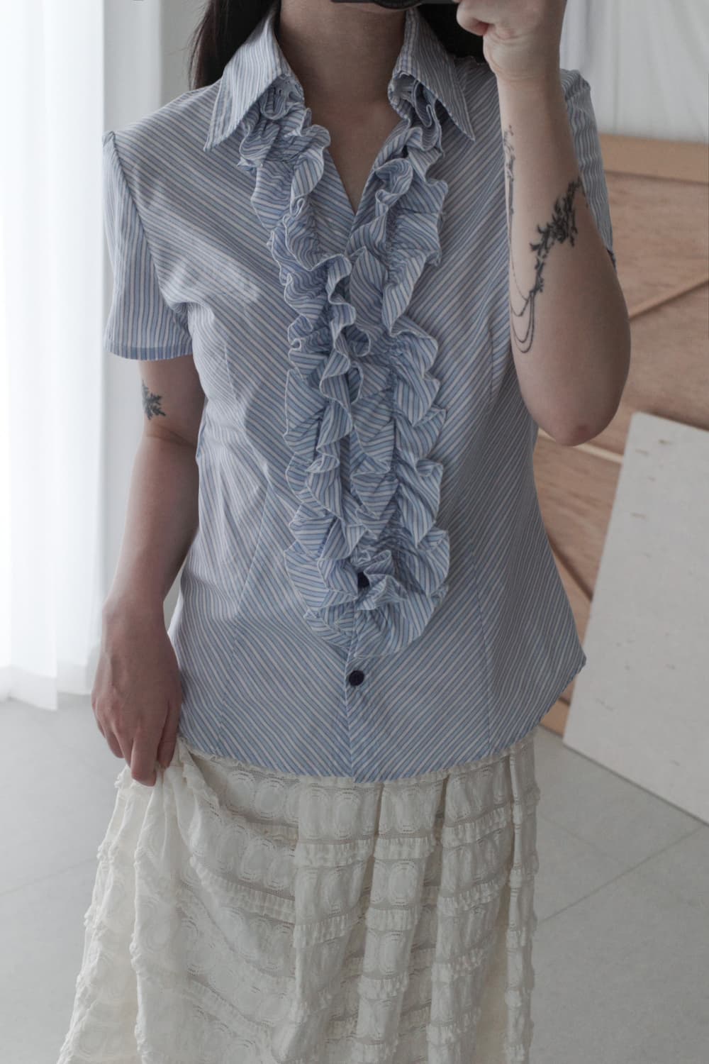 frill half shirt  상품이미지7