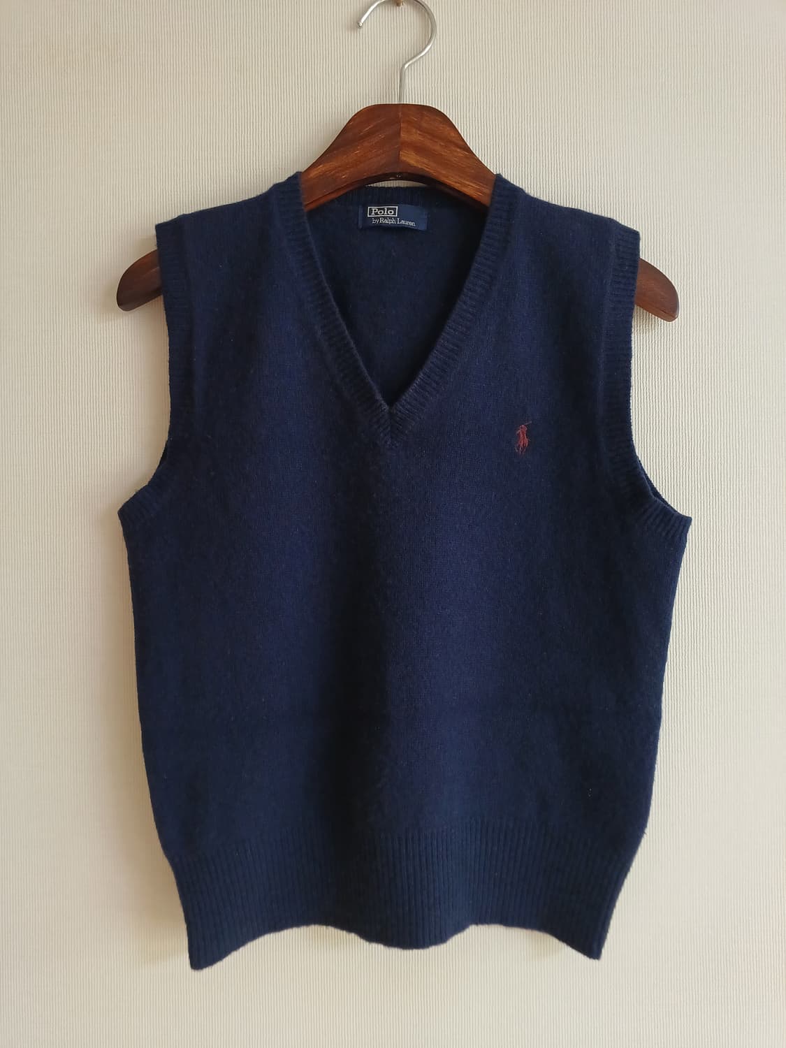 폴로 랄프로렌 여성 V넥 네이비 니트 베스트 스웨터 울 polo 조끼 상품이미지1