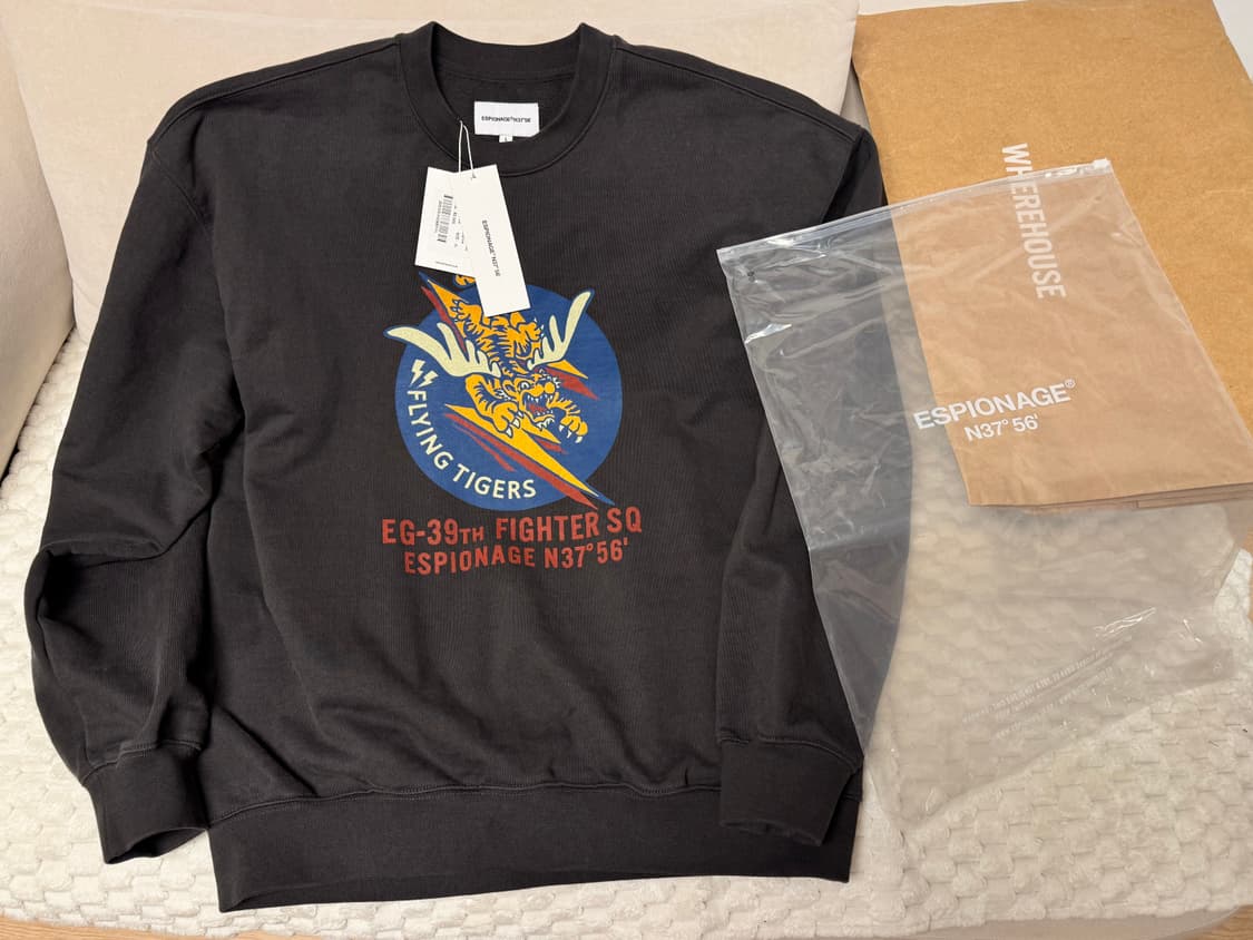 에스피오나지 맨투맨 플라잉타이거 헤비웨이트 (L사이즈/민트급) 실착1분! 상품이미지1