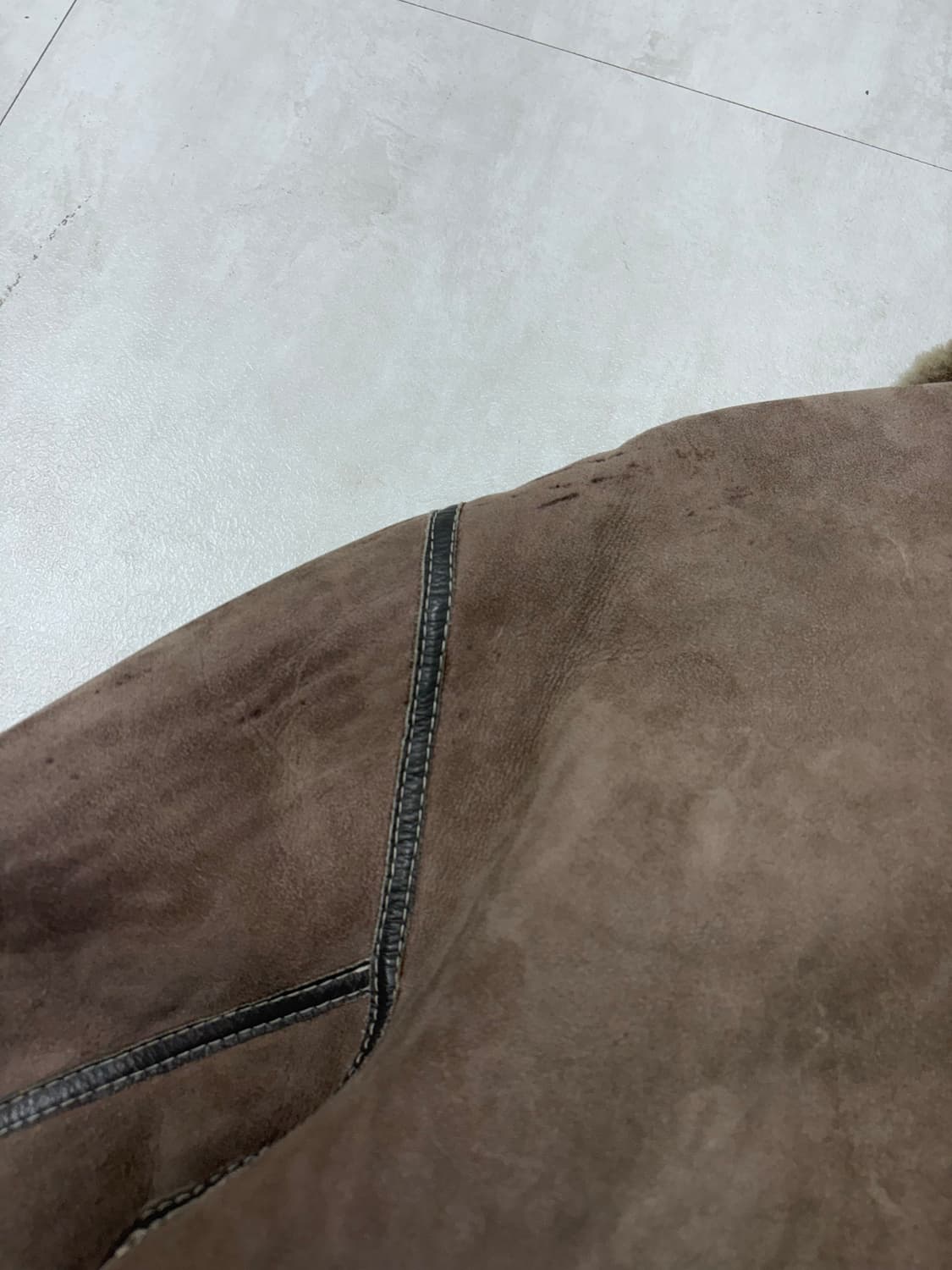 브라운 스웨이드 가죽 무스탕 #80 상품이미지10