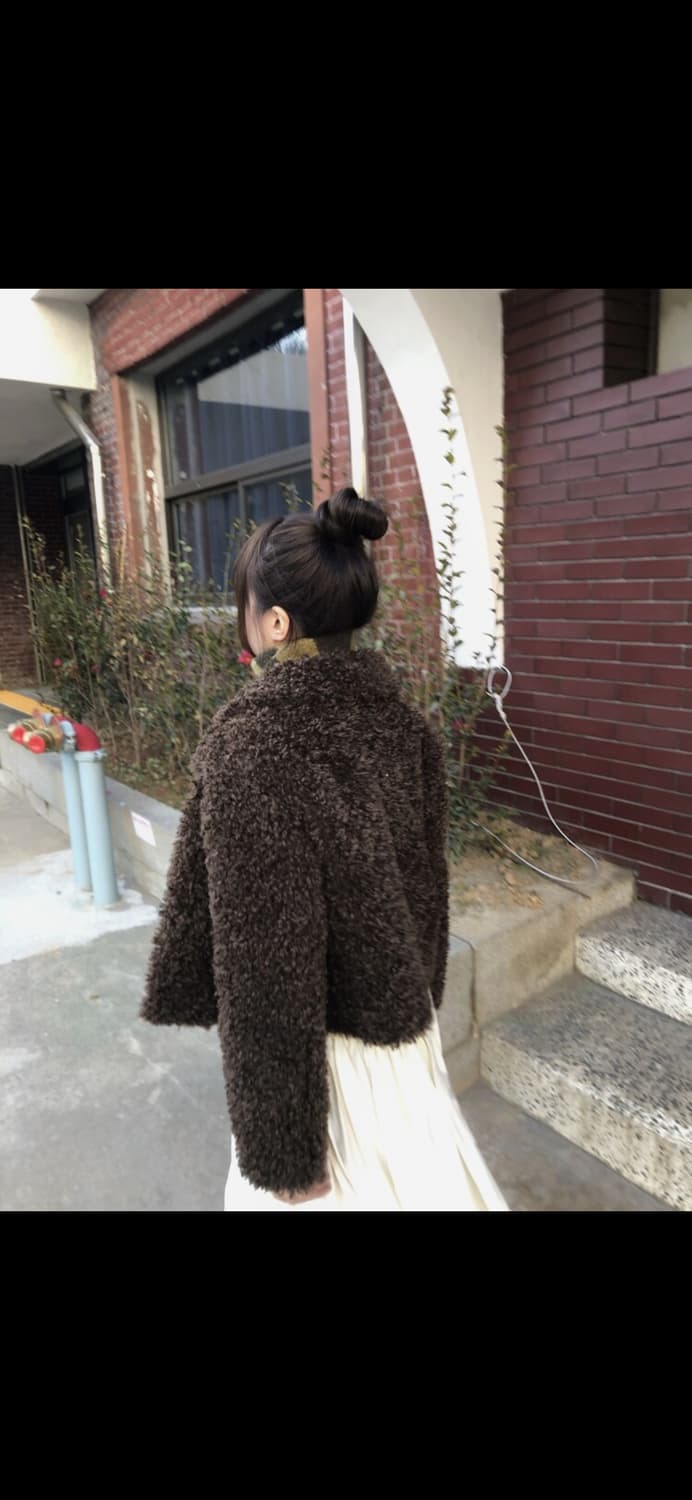 단종 새 상품 메종메츄어 뽀글이 푸들 퍼 자켓 브라운 상품이미지3