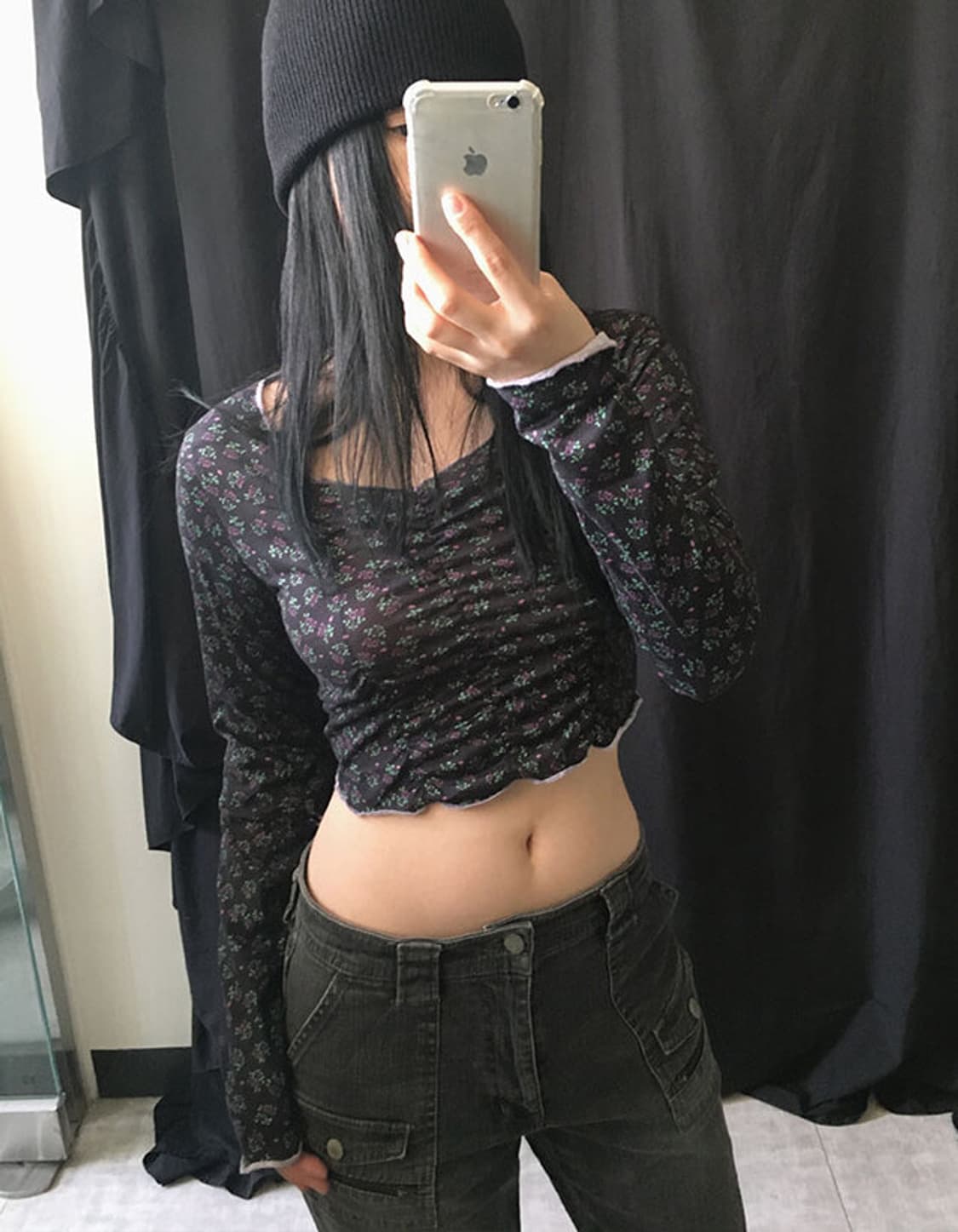 floral crop top 상품이미지5