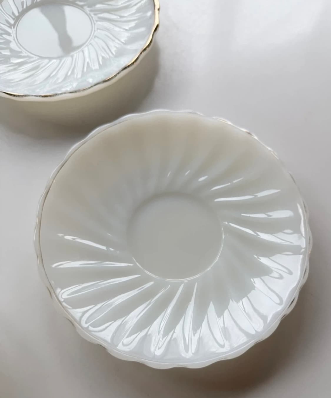 앵커호킹 밀크글라스 빈티지 소서 4p 일괄 (u.s.a) 상품이미지4