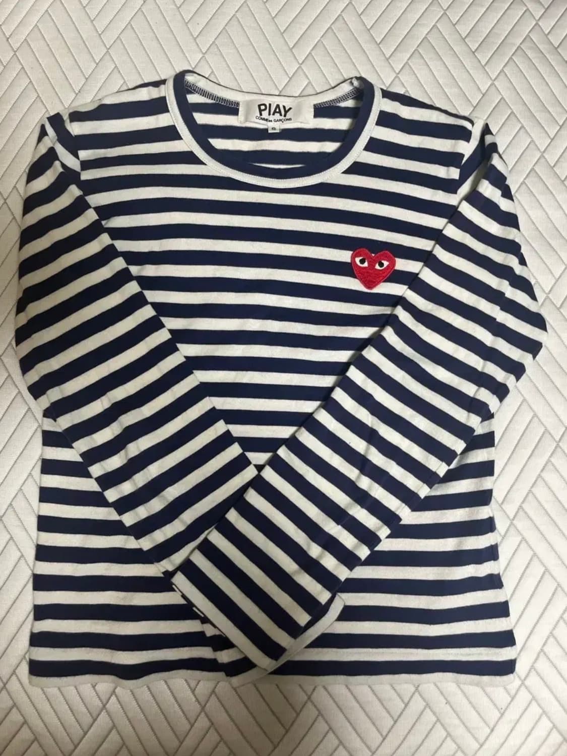 꼼데가르송 스트라이프 긴팔티셔츠 네이비 상품이미지2