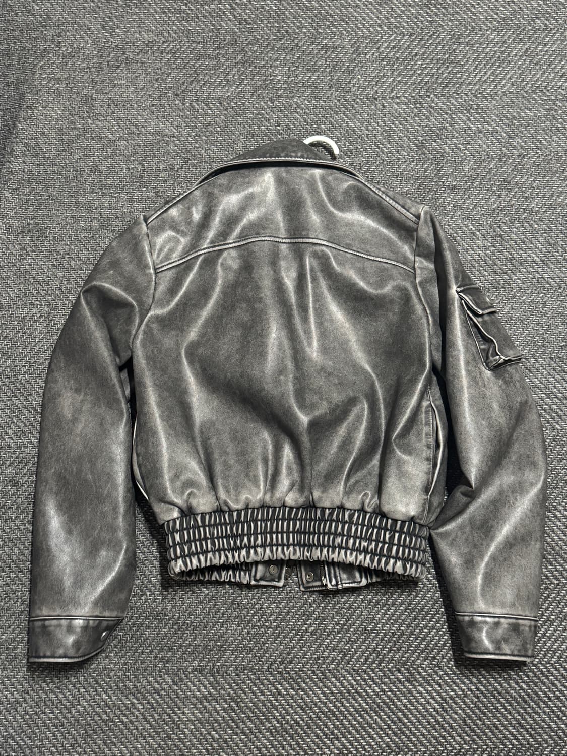 보헤미안서울 보헴서 레더 봄버 점퍼 워시드 그레이 1사이즈 상품이미지3