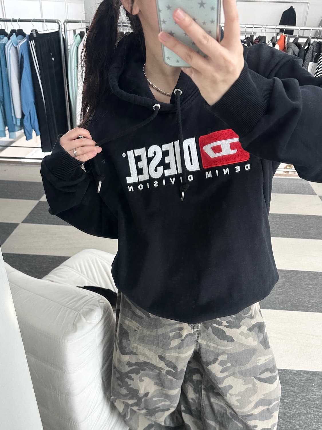 디젤 S 박스트 DIV 후드 티셔츠  상품이미지8