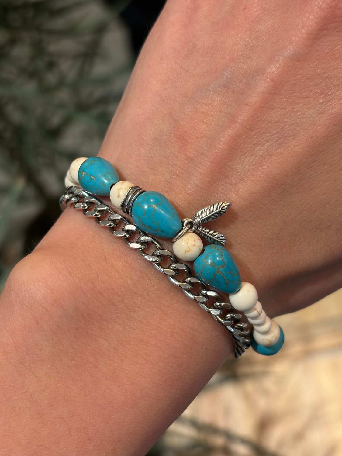 Turquoise Feather Bracelet 상품이미지3