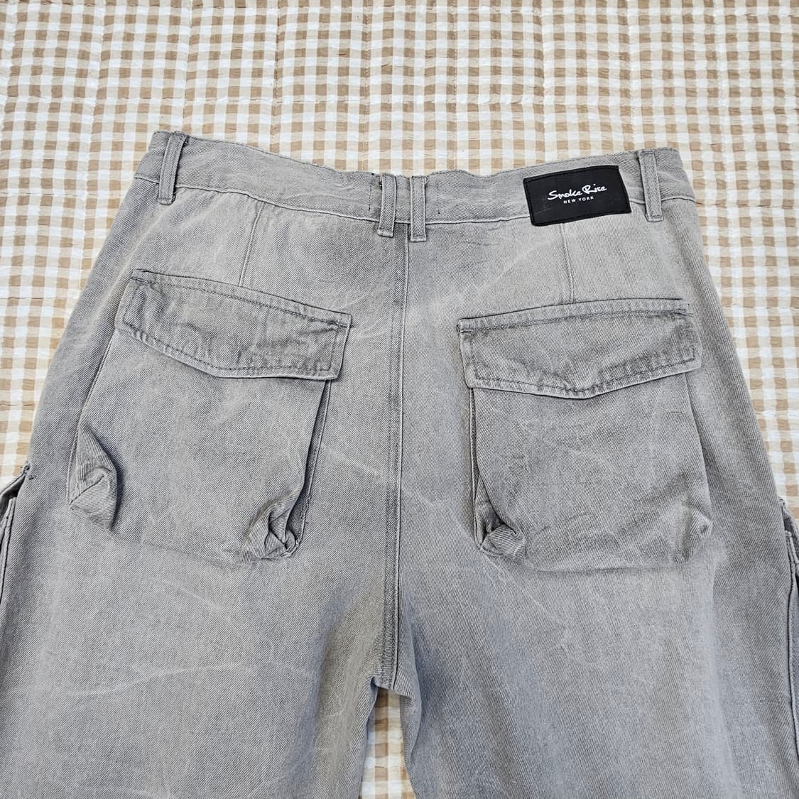 스모크라이즈 와이드 카고 면바지 남자32 상품이미지5
