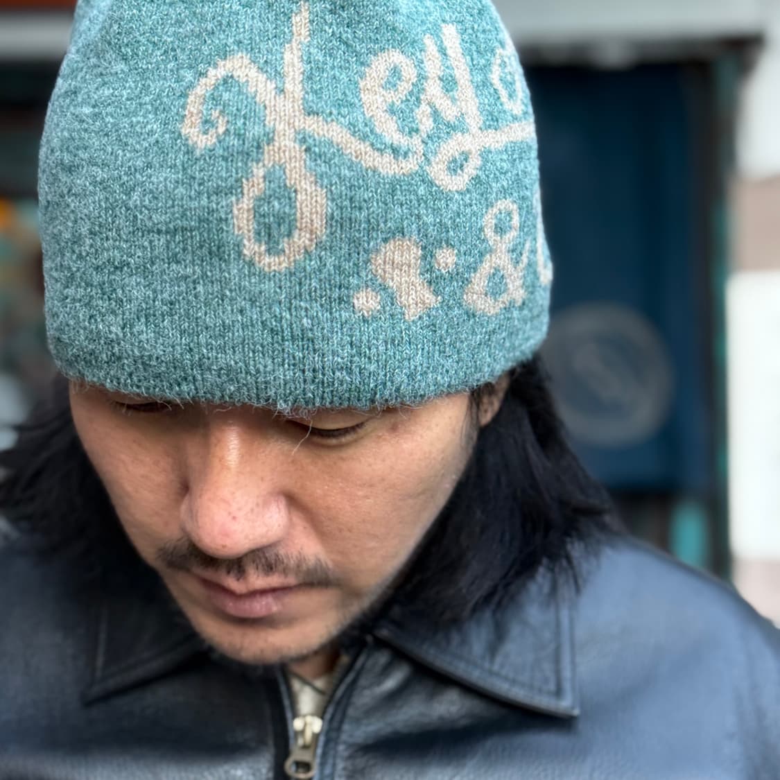 키앙크 알파카 울 블랜드 비니 [아쿠아블루/베이지] 상품이미지5