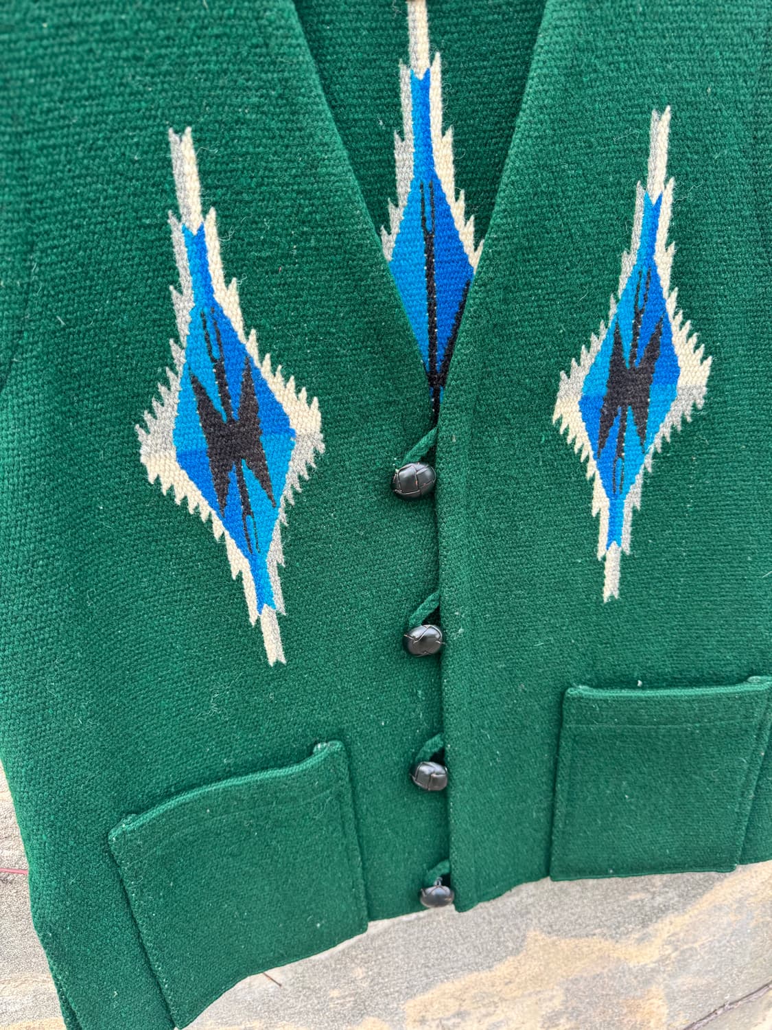 90s 오르테가 빈티지 핸드 우븐 울 네이티브 웨스턴 치마요 베스트 조끼 상품이미지5