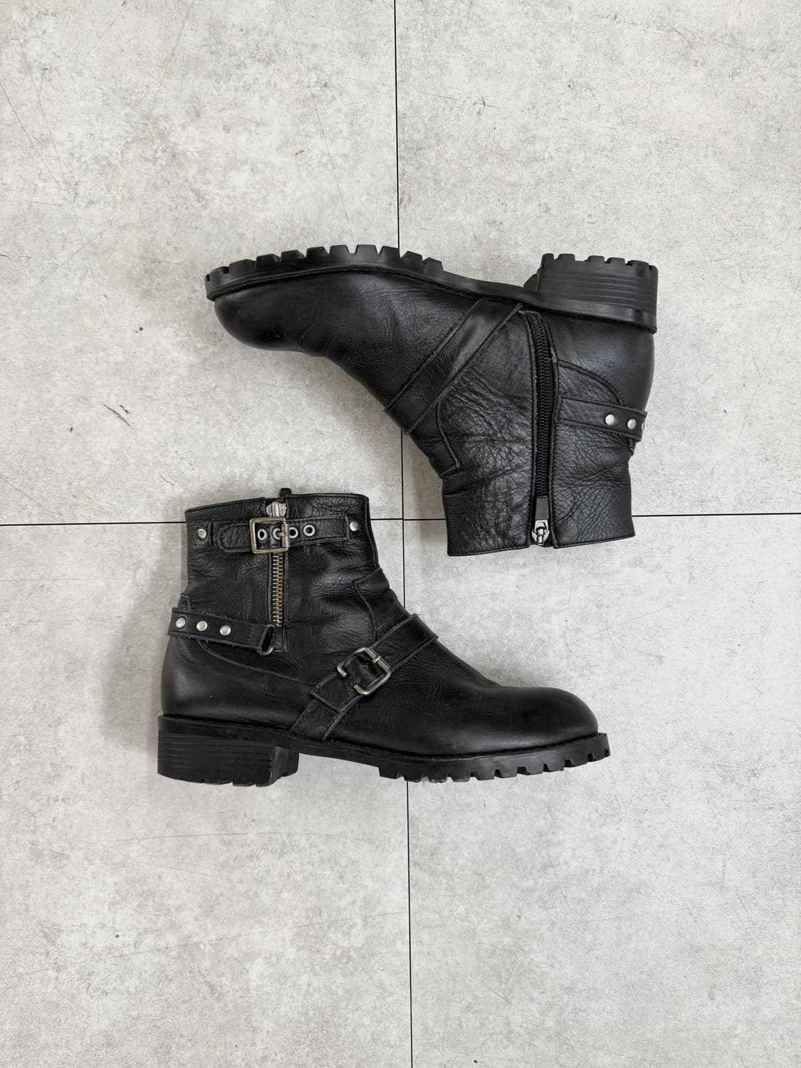 빈티지 스트랩 버클 레더 부츠 상품이미지4