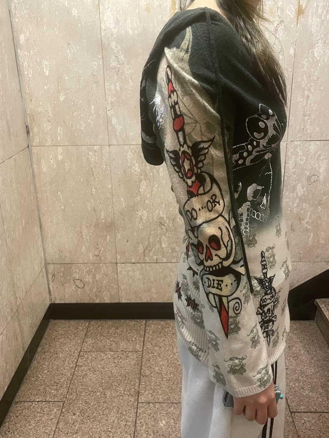 크리스챤 오디져 에드하디 니트 미니원피스 후드 파커 상품이미지3