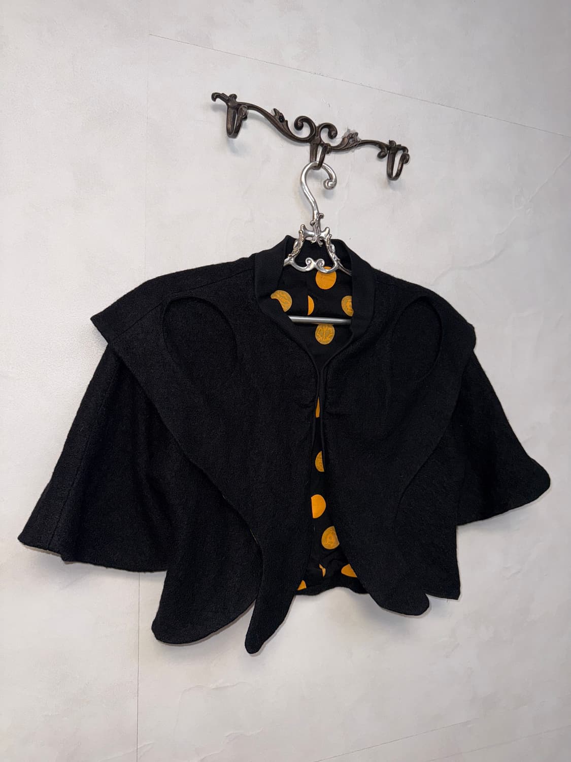 Black wool cape layered half bolero  상품이미지2