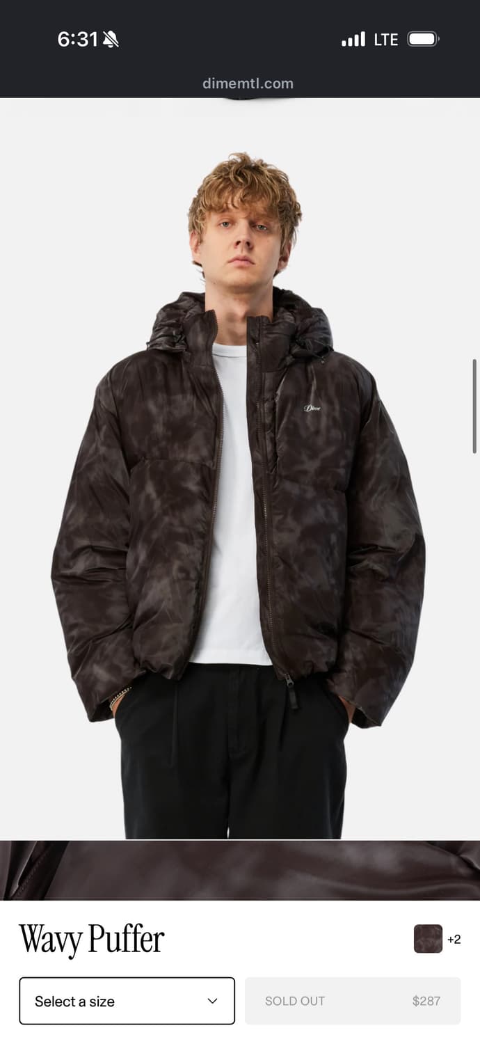 다임 Dime 패딩 푸퍼 xl 스모크브라운 새제품 상품이미지1