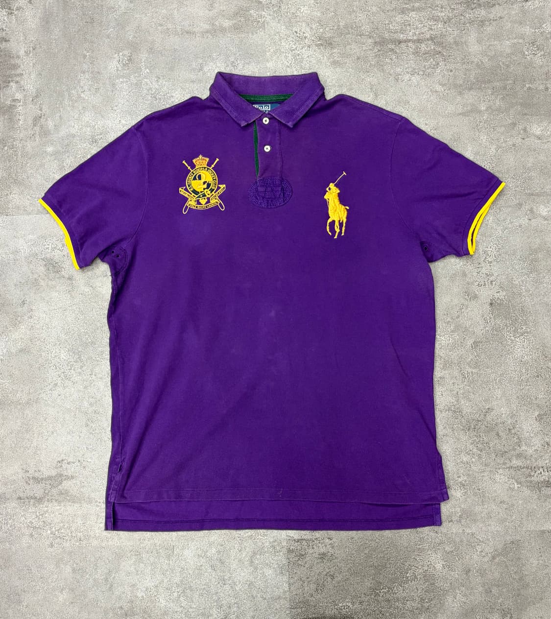 폴로 랄프로렌 빅포니 크레스트 로고 보라색 반팔 카라티 상품이미지1