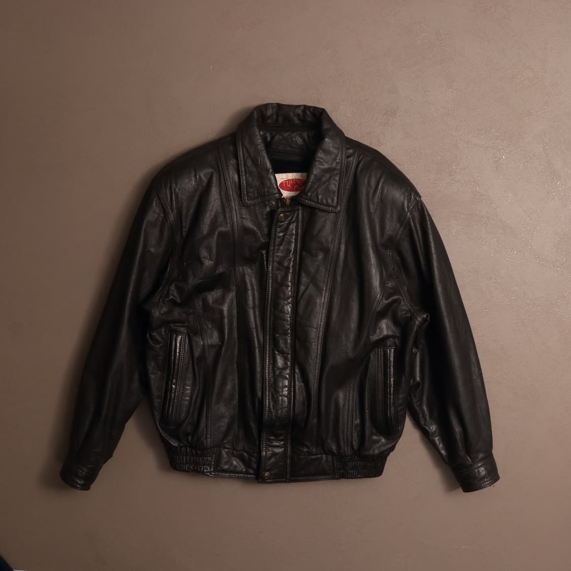 90's 빈티지 소가죽 레더 봄버 자켓 A1528 상품이미지1