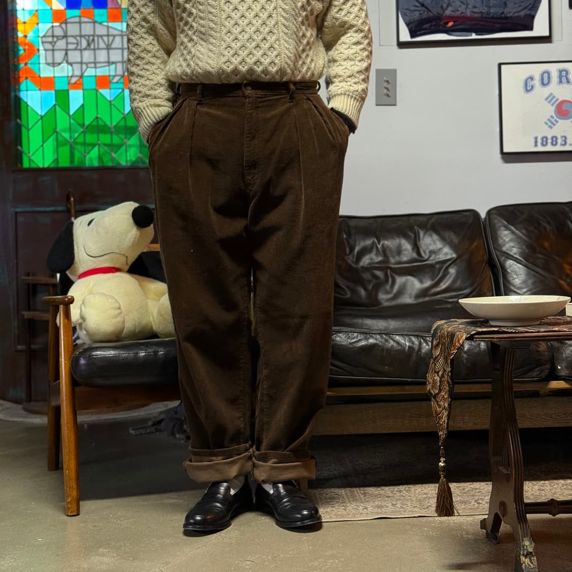 90‘s 폴로 랄프로렌 투턱 코듀로이 팬츠 34 상품이미지7