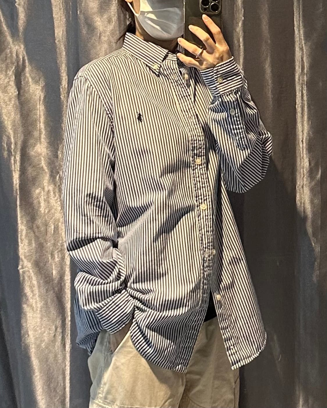 XL 폴로랄프로렌 블루 스트라이프 셔츠 상품이미지1