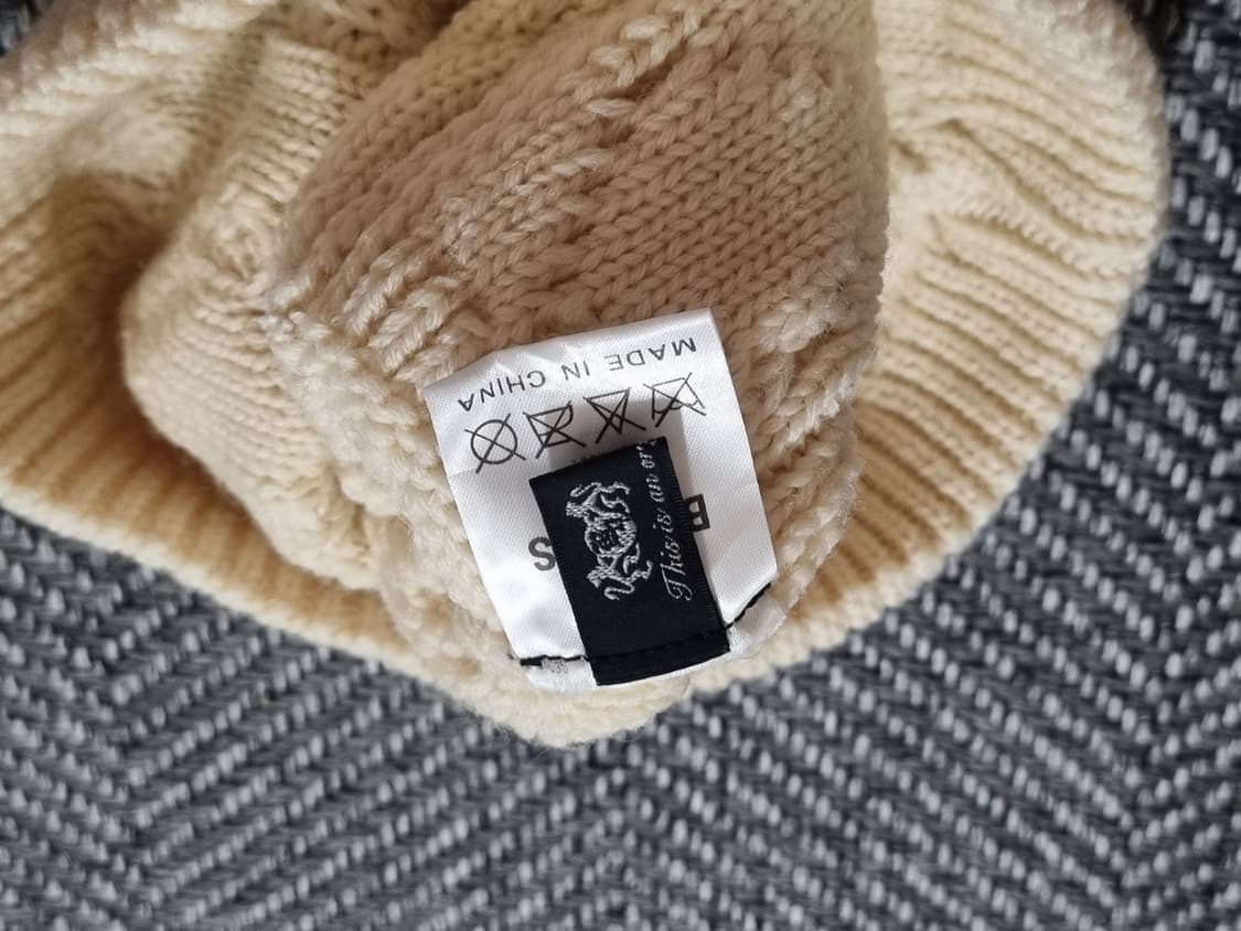 BEAMS HEART — 아이보리 케이블 니트 비니 상품이미지3