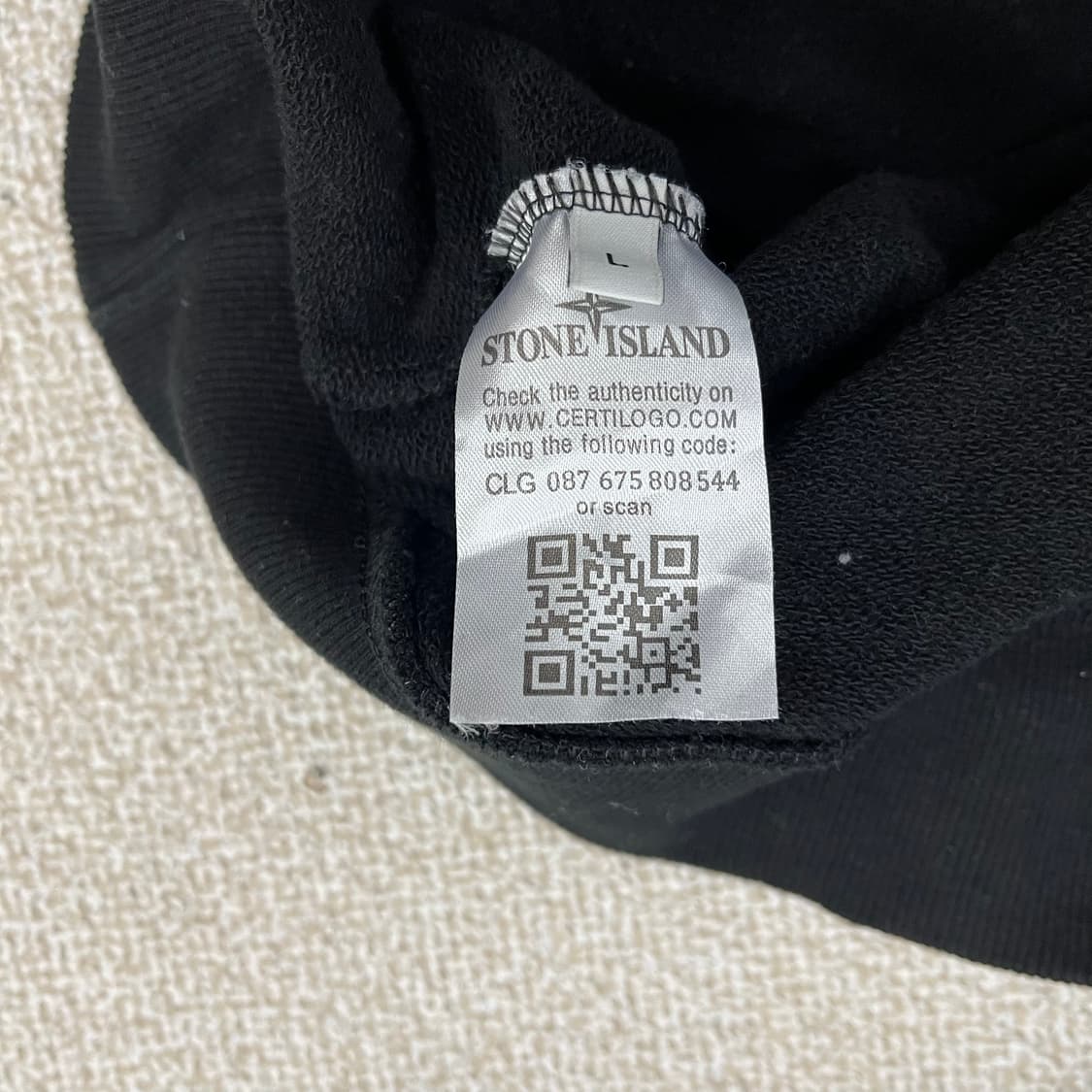 L 와펜 블랙 맨투맨 (와펜X) 0130M1 상품이미지3