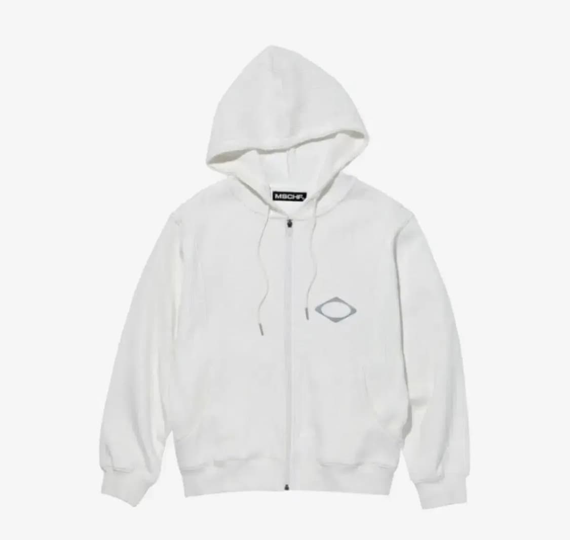 미스치프 패널드 와플 후드집업 화이트 상품이미지1