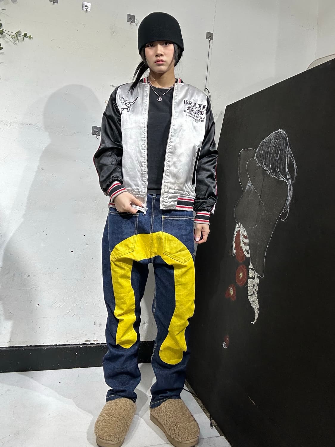 일본빈티지 Fgashtash 용 자수 스카잔 L  상품이미지4