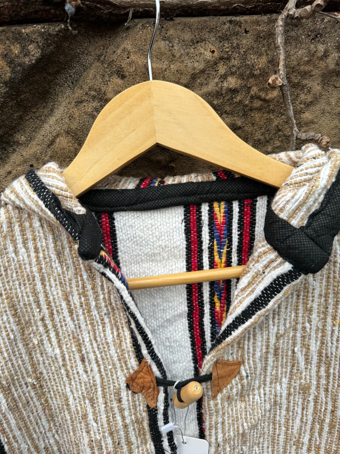 모로칸 러그 블랑켓 핸드메이드 후드 더플 코트 자켓 상품이미지7