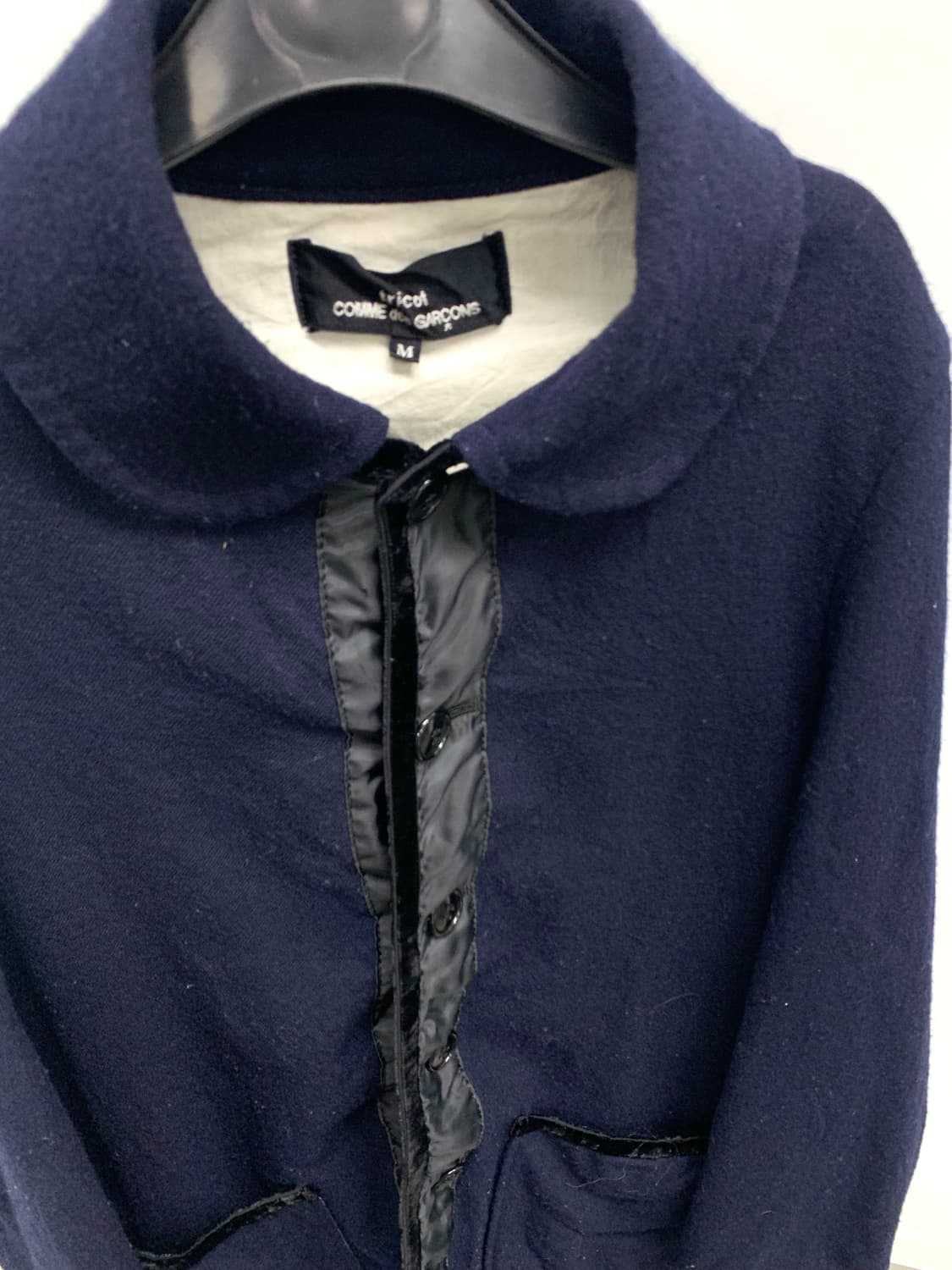 꼼데가르송 트리콧_라운드칼라 울코트 m 상품이미지2