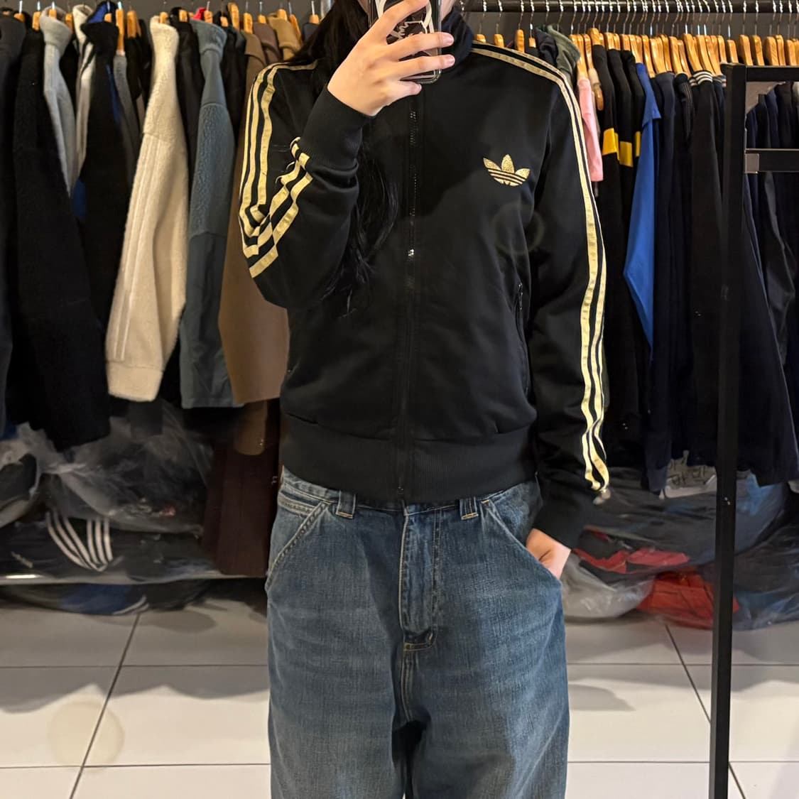 아디다스 파이어버드 금장 블랙골드 트랙탑 져지 상품이미지1