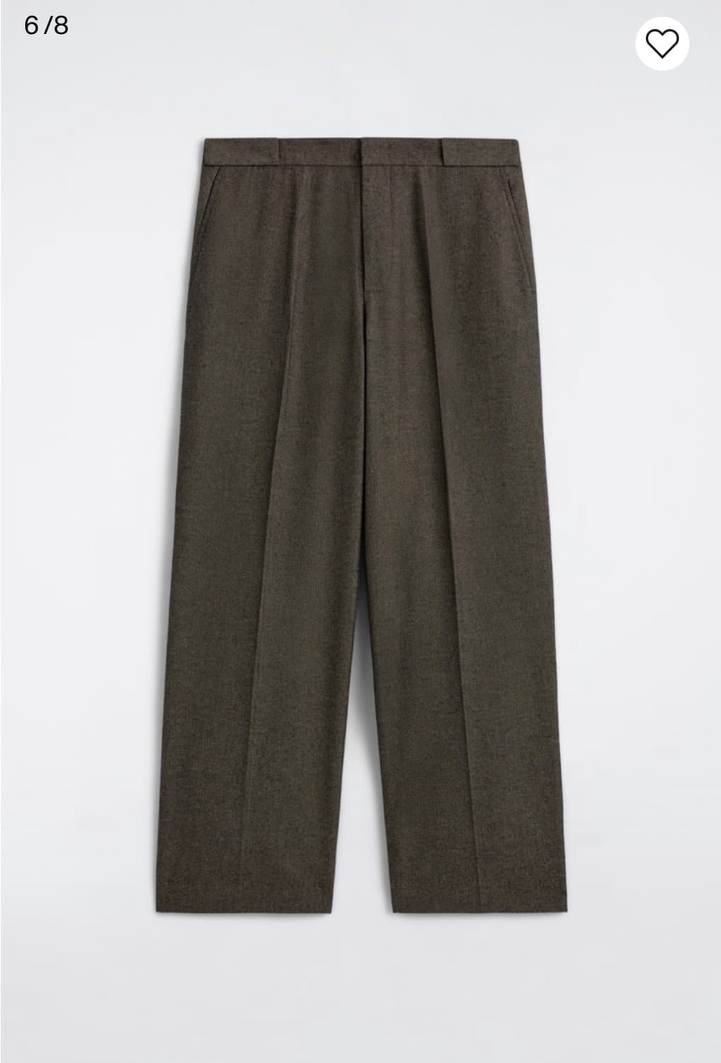 [44] Cos 헤링본 릴렉스드핏 와이드레그 트라우저 브라운 상품이미지3