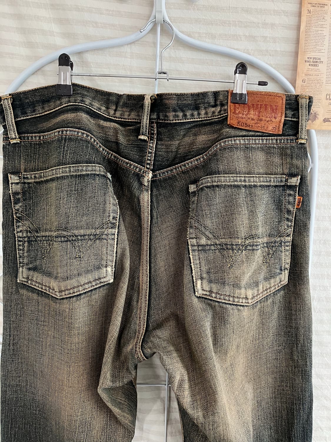 빈티지 에드윈 골드 워싱 데님 팬츠 879 y2k 스트릿 모리 갸루 일본 상품이미지5