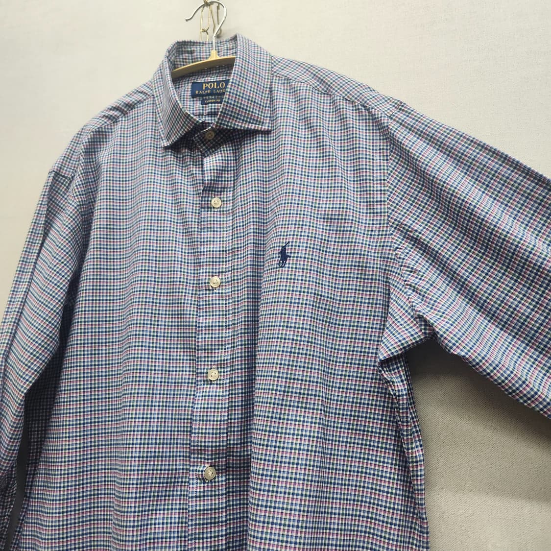 폴로랄프로렌 멀티컬러 체크 로고 셔츠 M(XL) 상품이미지3