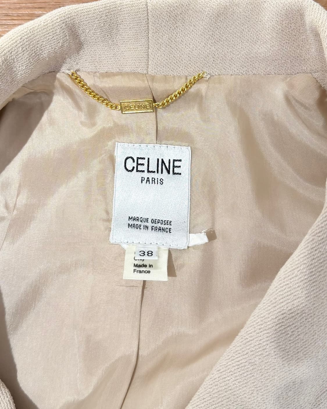 셀린느 라이트 베이지 싱글 브레스트 베이직 자켓 상품이미지8