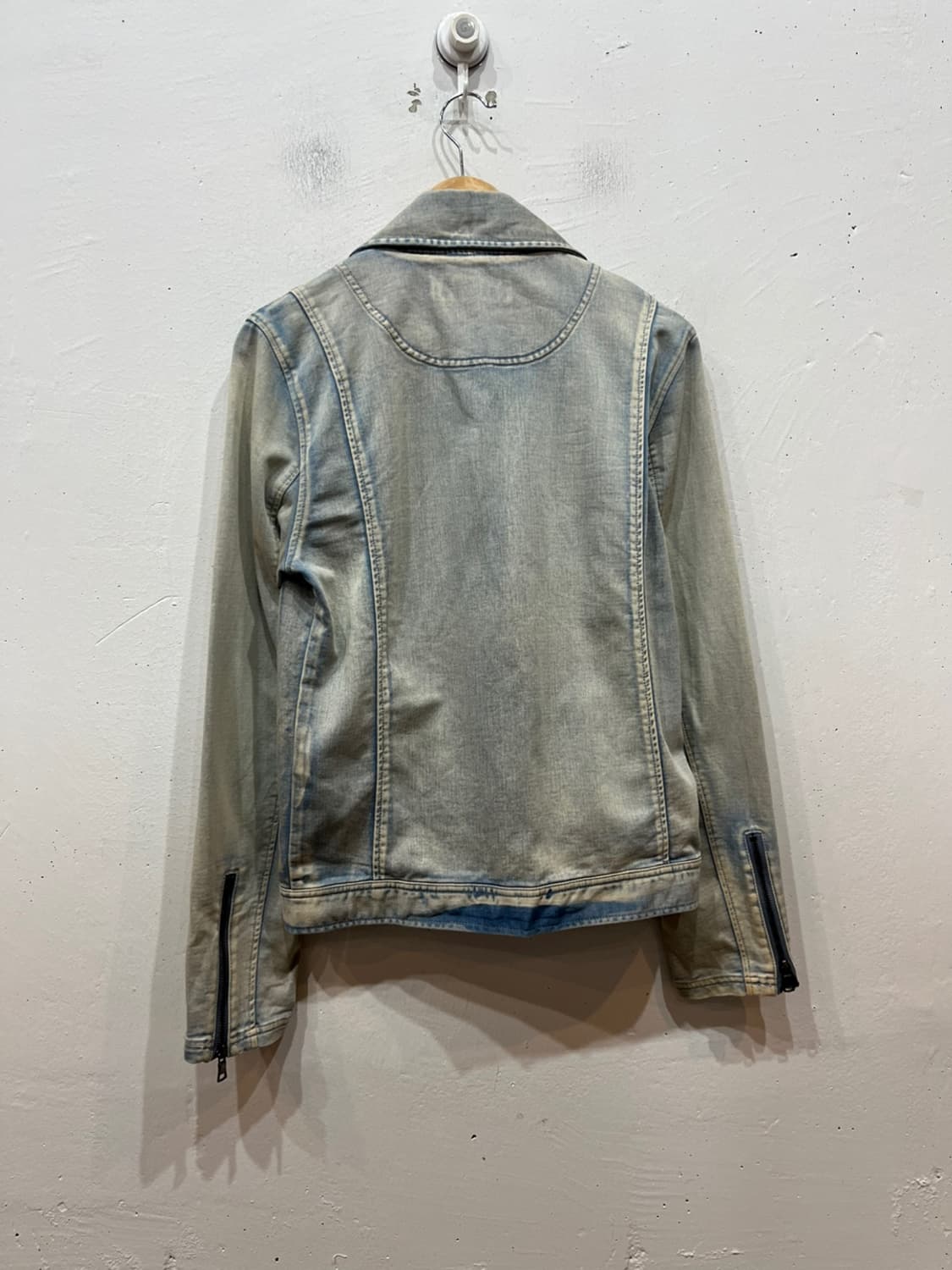 Cavaria JPN 워싱 데님 바이커 자켓 상품이미지4