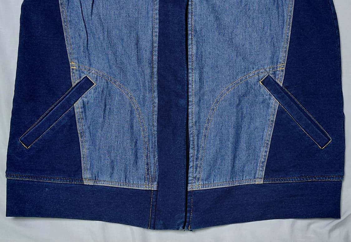 [M] RUE DE BAC(뤼 드 박) 데님 콤비 하이넥 베스트 상품이미지5