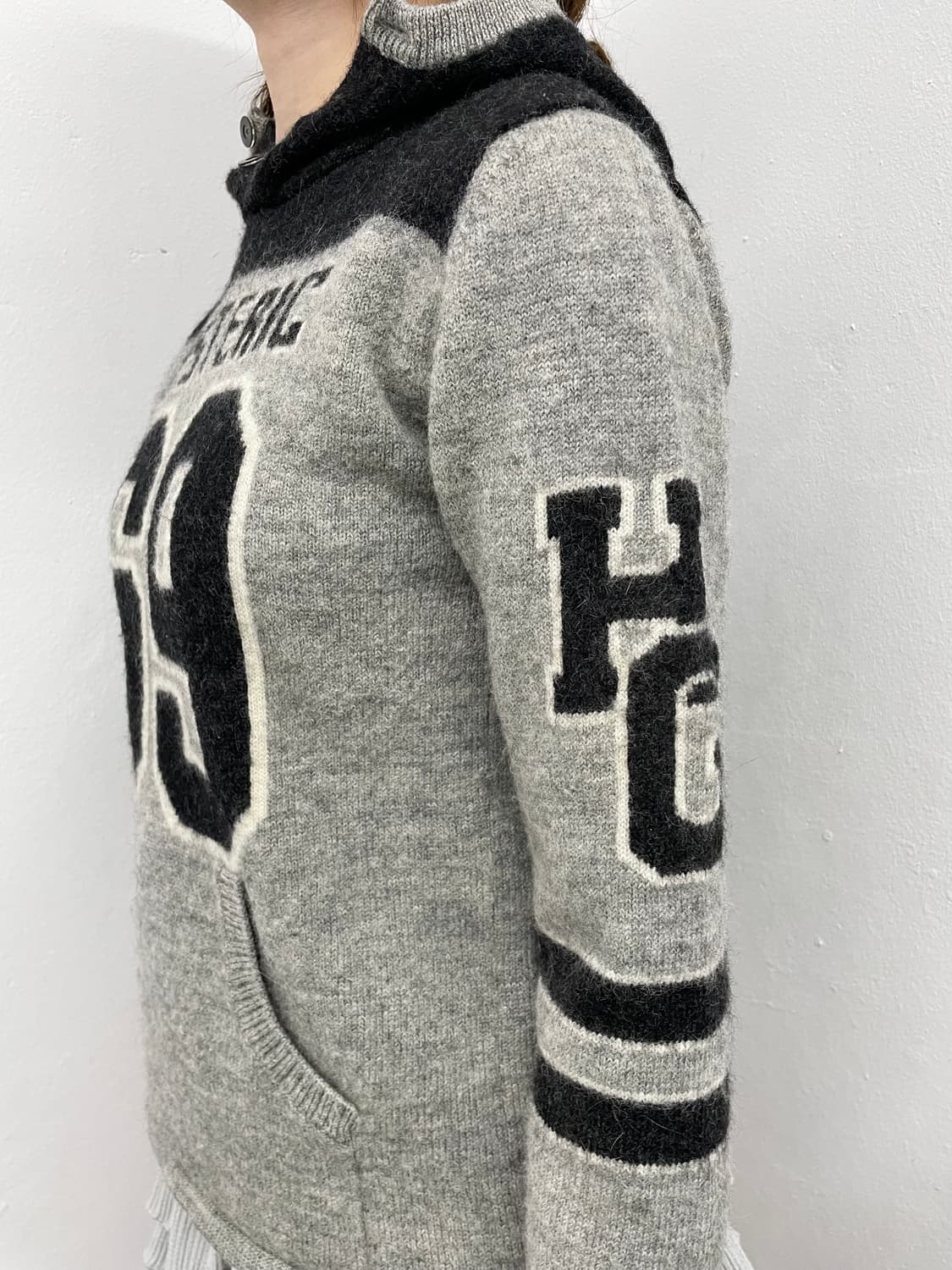 90s 히스테릭글래머 울 로고 버튼 니트 상품이미지5