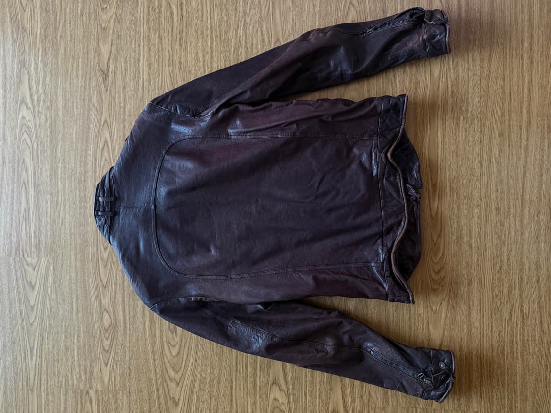 양가죽 주름가공 브라운 가죽자켓 100 상품이미지5