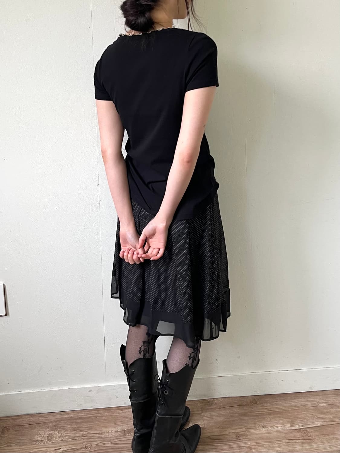 Japan vtg 도트 스커트 상품이미지4