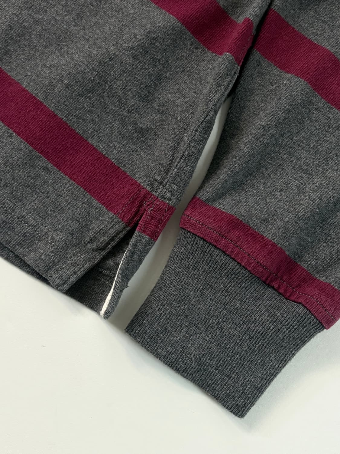 Polo 폴로 랄프로렌 차콜버건디 단가라패턴 럭비 후드 셔츠 상품이미지4