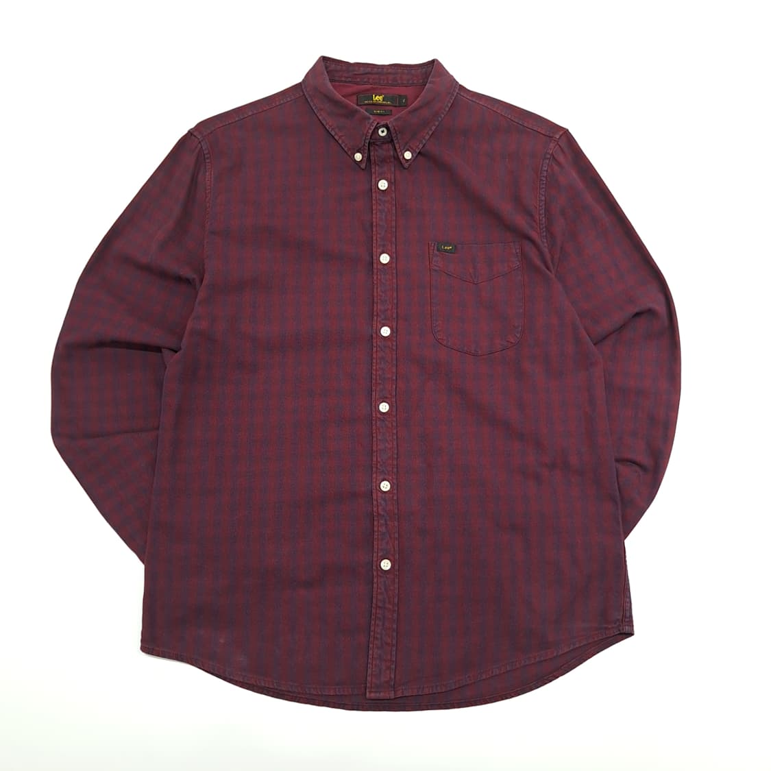 CN951 XL LEE 리 버건디 플란넬 체크 긴팔 셔츠 남방 상품이미지1
