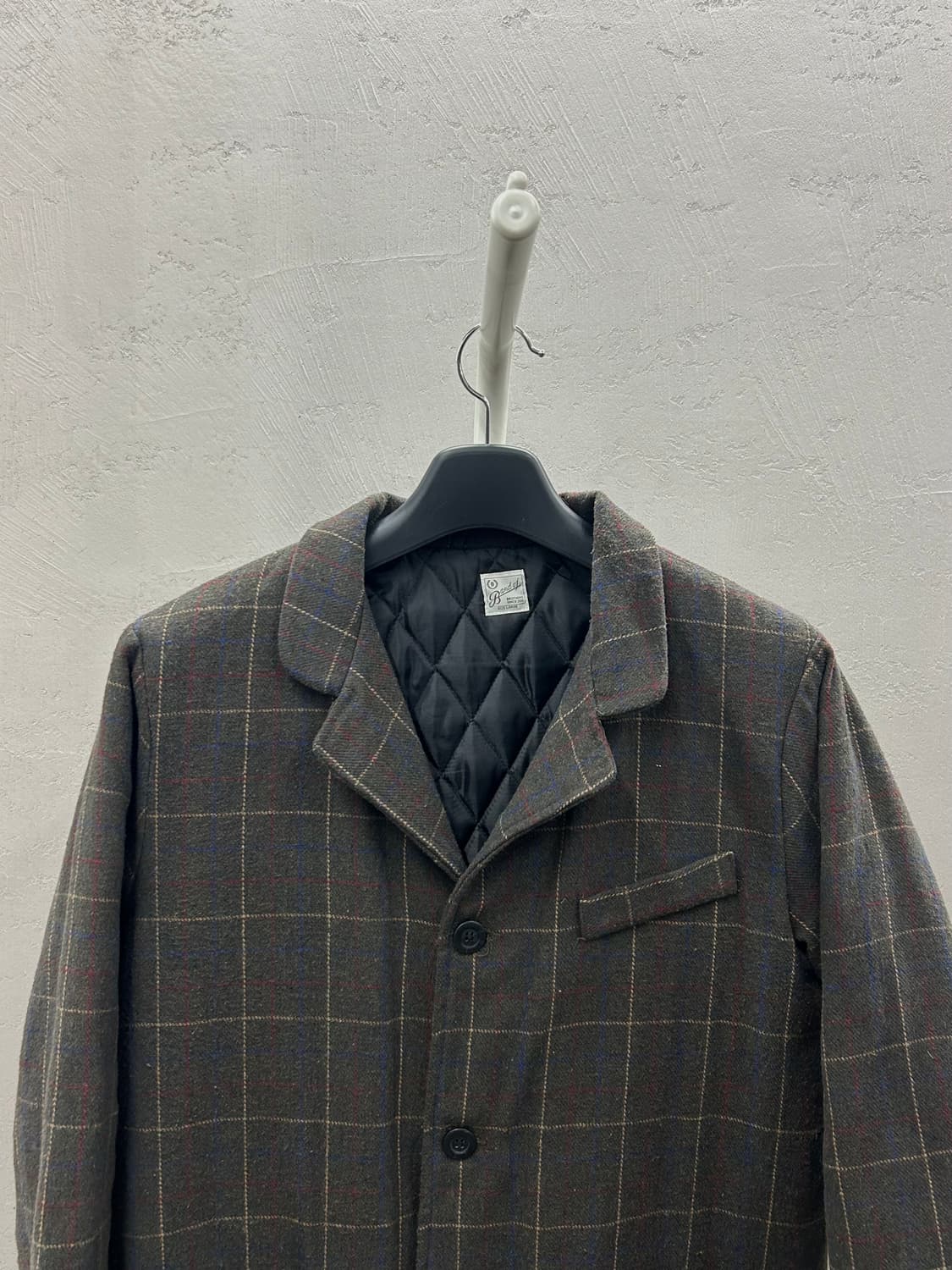 Band of brothers 체크 패턴 퀼팅 안감 코트 상품이미지4