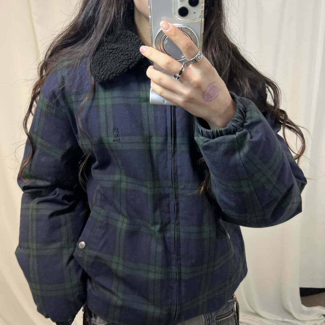 Yale Check Puffer Jacket 상품이미지3