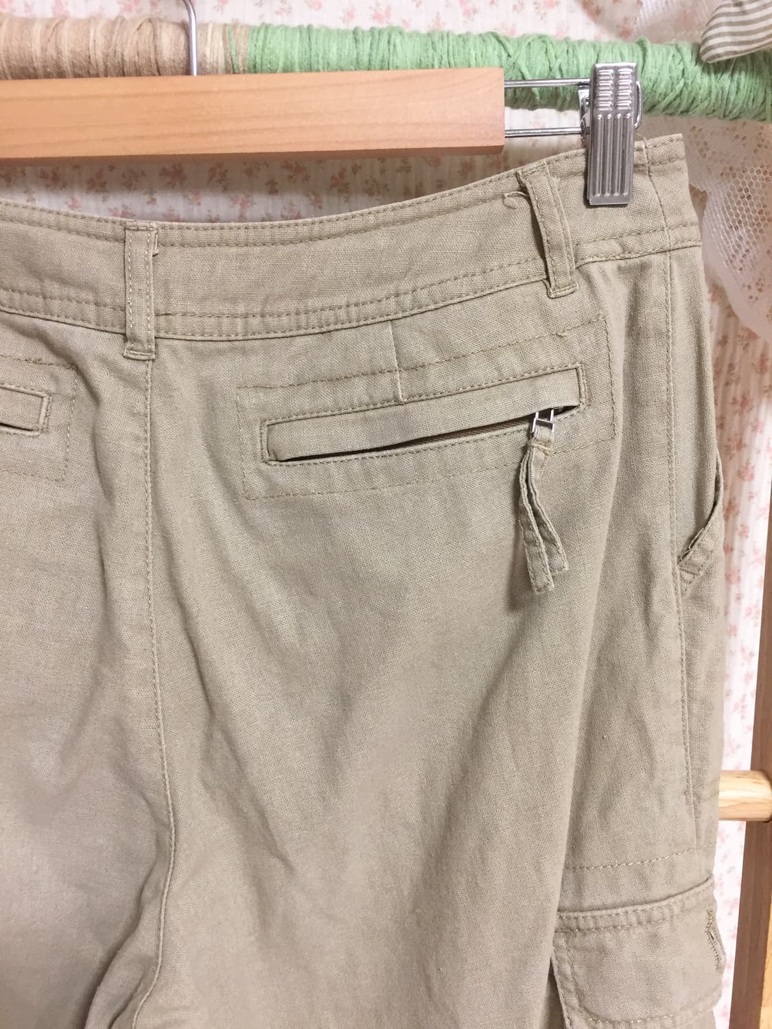 빈티지 모리걸와투케 베이지 셔링 카고팬츠 상품이미지5