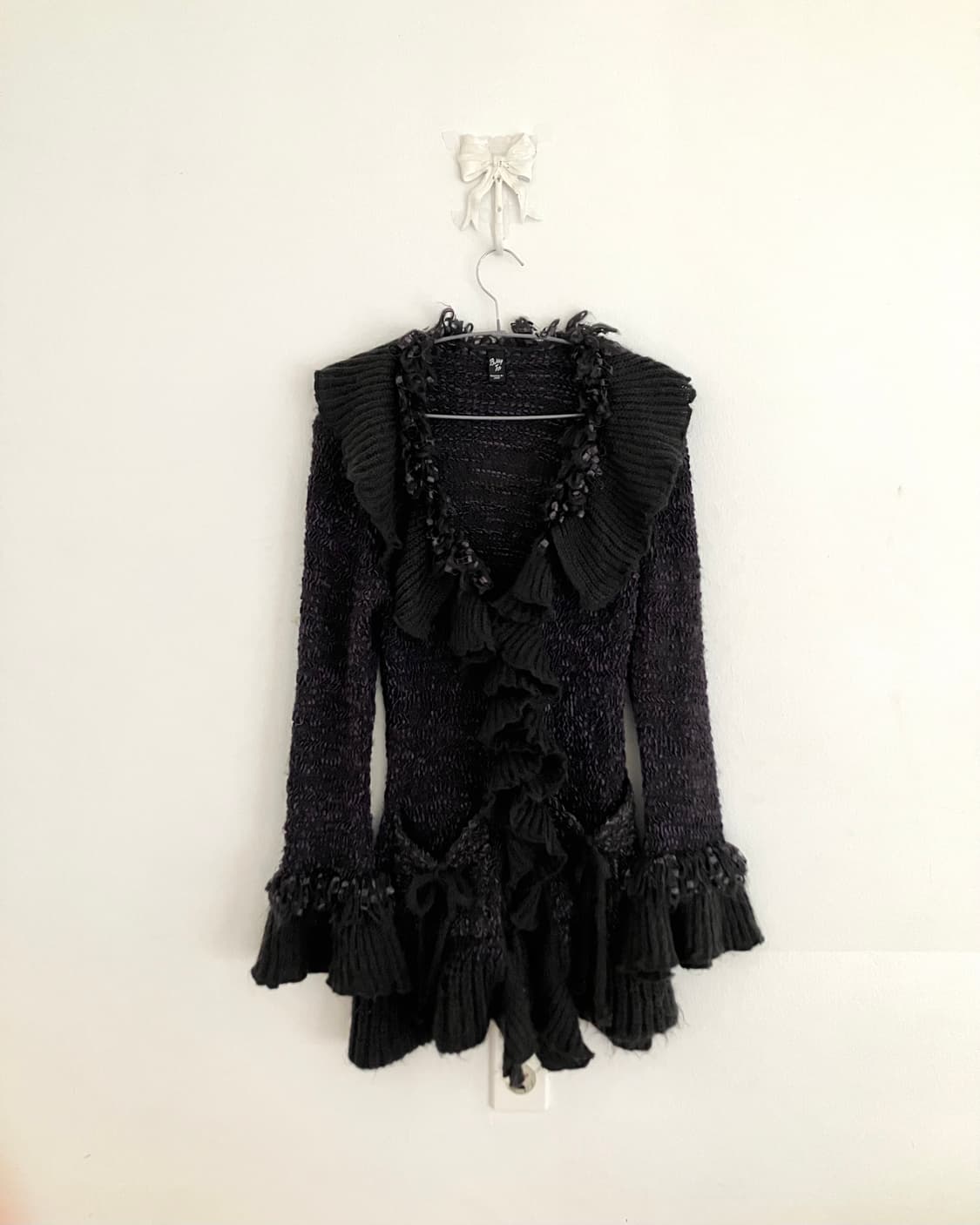 퍼플 차콜 러플 가디건 상품이미지1