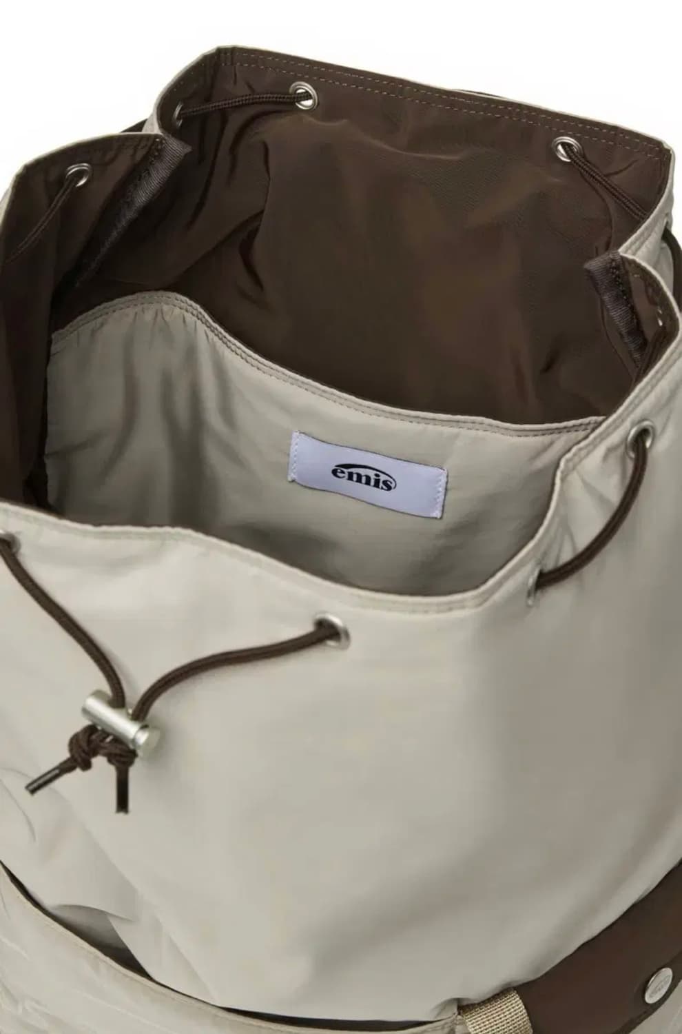 [ EMIS ] 이미스 아웃라인 로고 백팩 베이지 상품이미지2