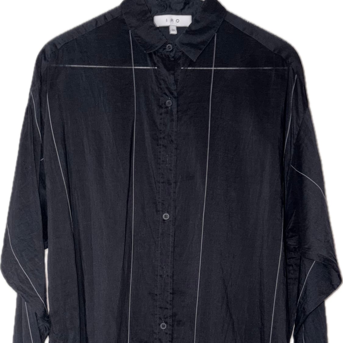 Sheer Stripe Shirts (Black) 상품이미지1