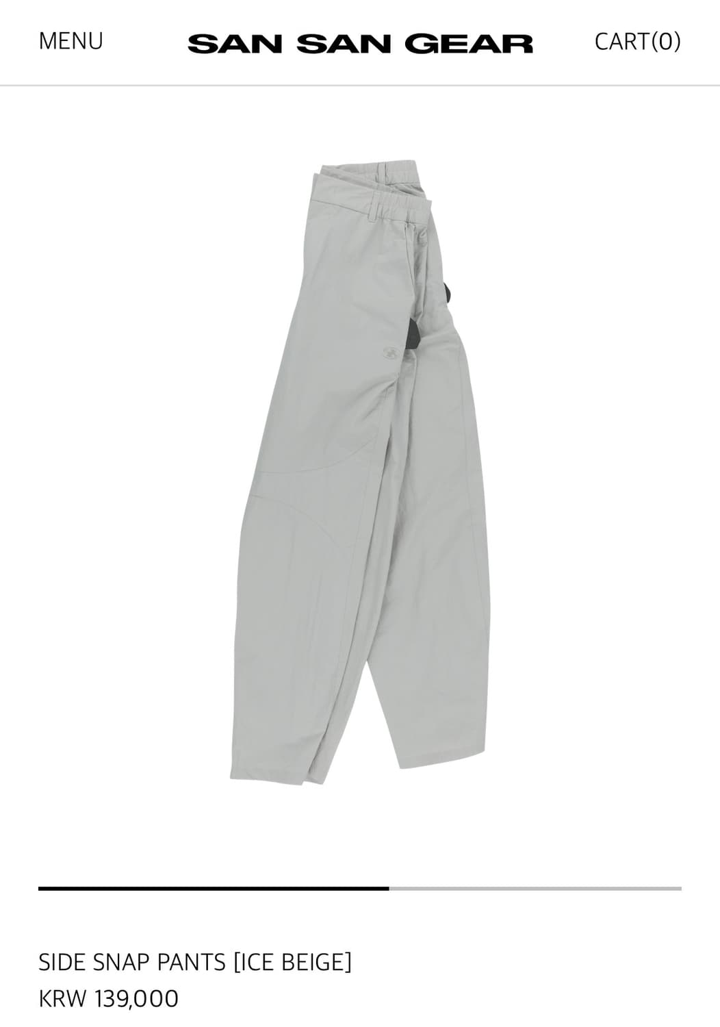 산산기어 SIDE SNAP PANTS [ICE BEIGE] 상품이미지3