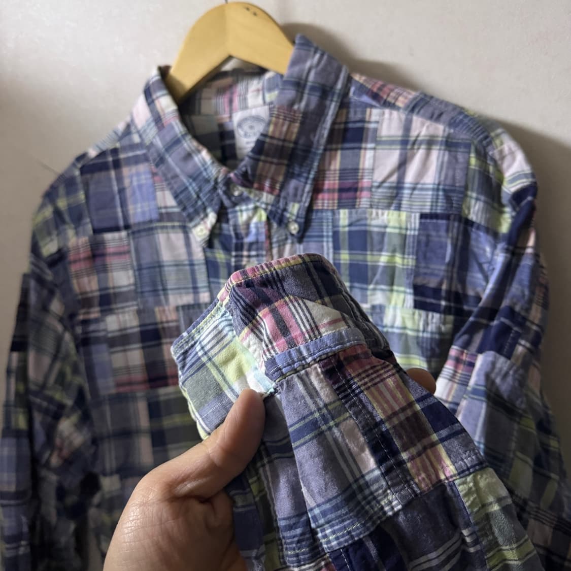 브룩스브라더스 남성 패치워크 패턴 셔츠 XL (남성 105) 상품이미지3