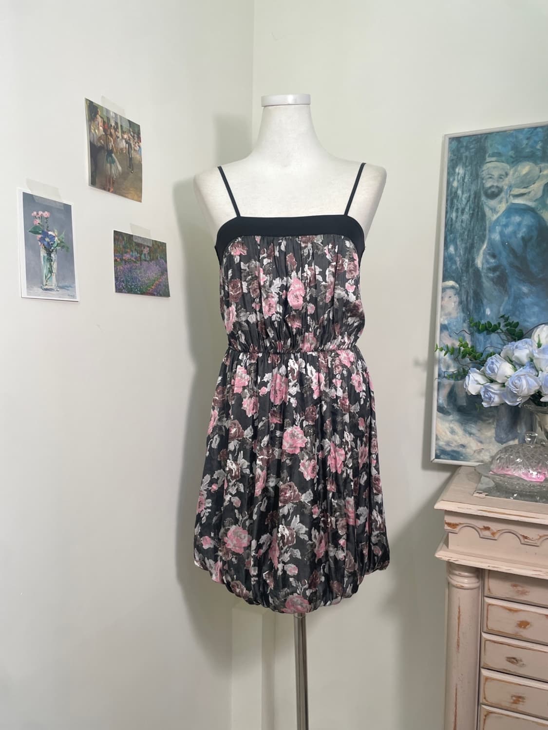 black watercolor flower waist banding mi 상품이미지1