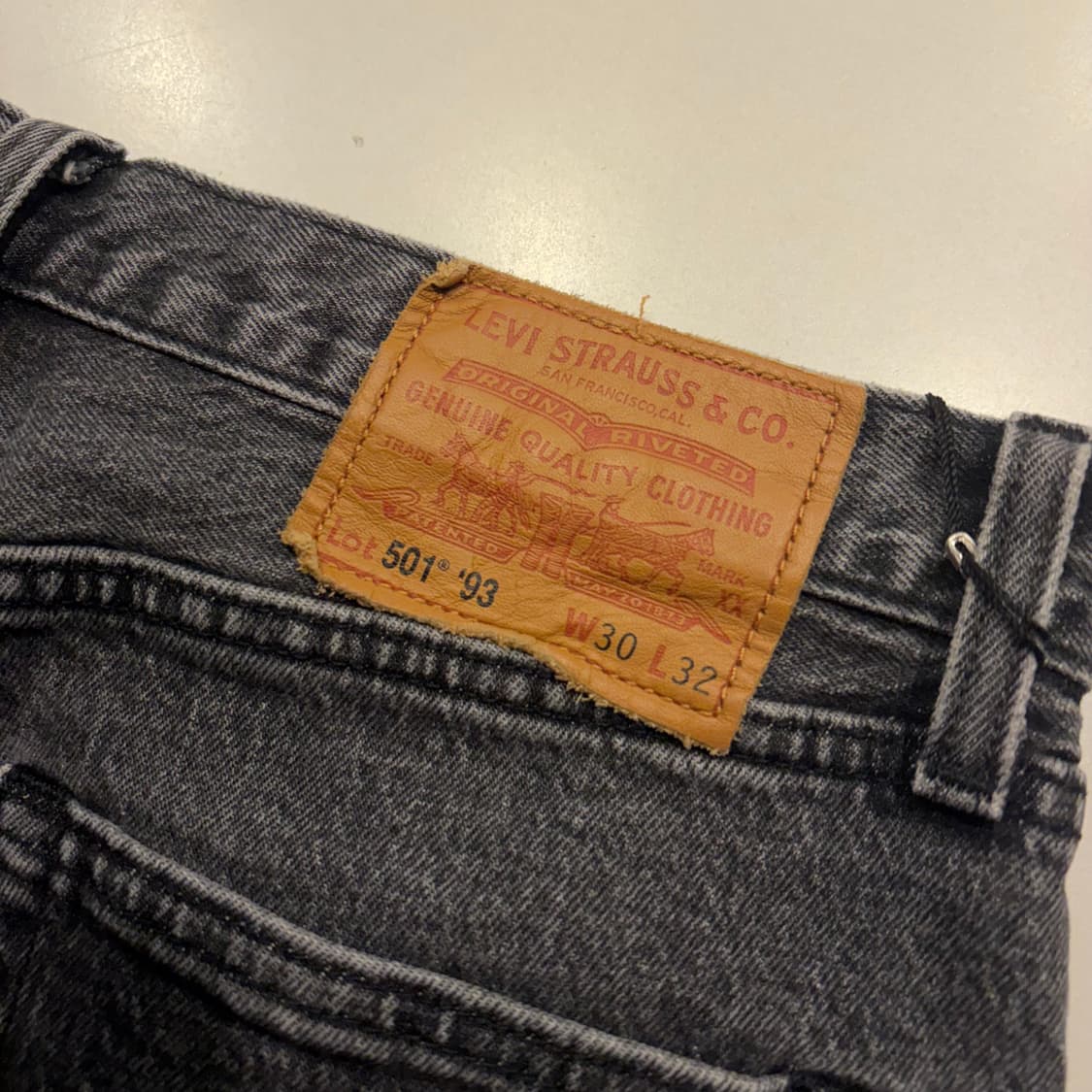 [30x32] 리바이스 501 93 블랙 데님 팬츠 C857 상품이미지4